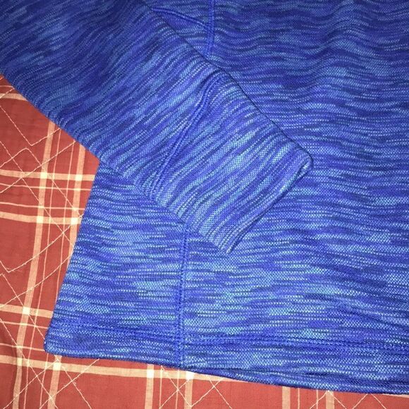 Tek gear blue zip up autumn fall workout sweater long sleeve interior fleece - Picture 4 of 7